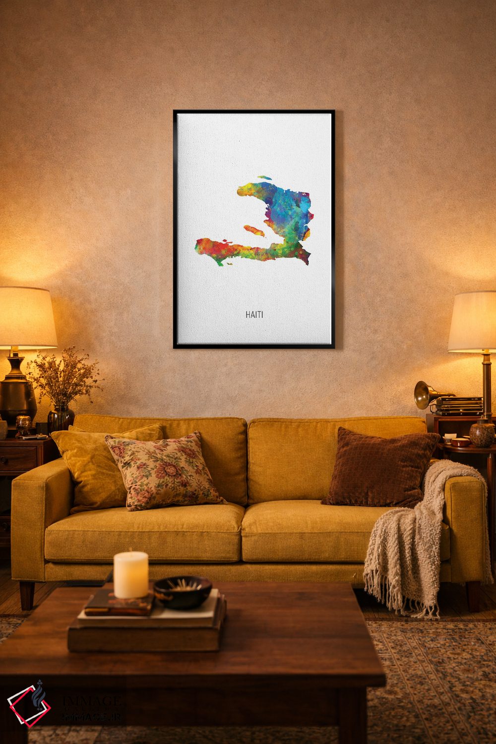 تابلو دکوراتیو نقشه هائیتی اثر مایکل تامپست - D4B