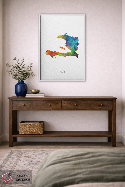 تابلو دکوراتیو نقشه هائیتی اثر مایکل تامپست - D3W