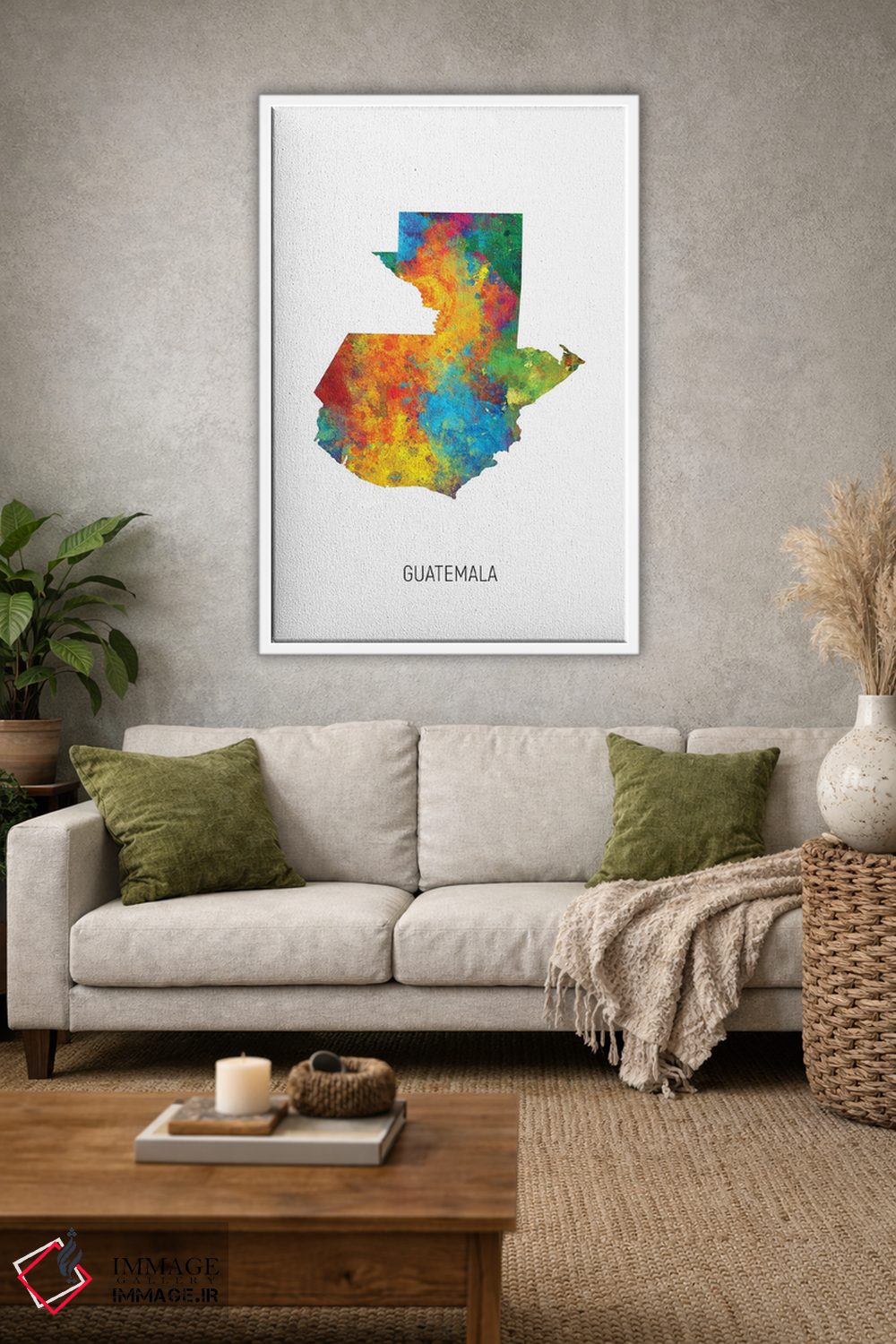 تابلو دکوراتیو نقشه گواتمالا اثر مایکل تامپست - D1W