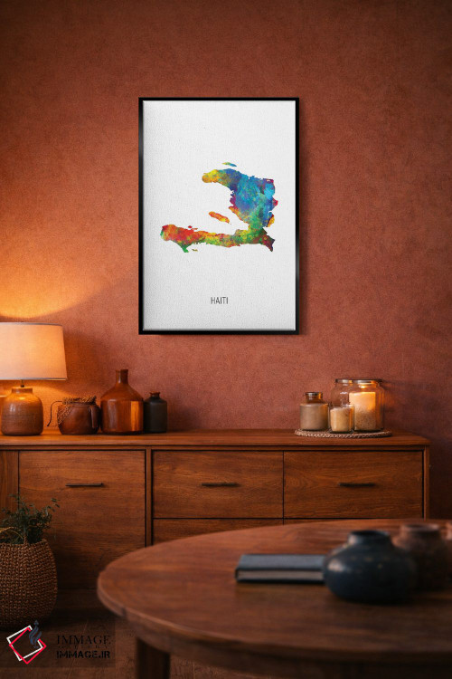 تابلو دکوراتیو نقشه هائیتی اثر مایکل تامپست - D5B