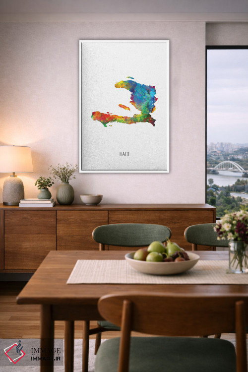 تابلو دکوراتیو نقشه هائیتی اثر مایکل تامپست - D6W