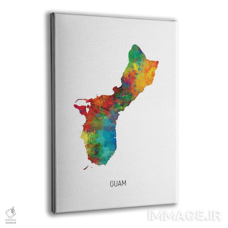 تابلو دکوراتیو نقشه گوآم اثر مایکل تامپست - نمای پرسپکتیو محصول