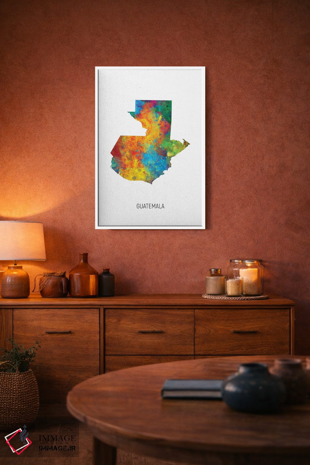 تابلو دکوراتیو نقشه گواتمالا اثر مایکل تامپست - D2W