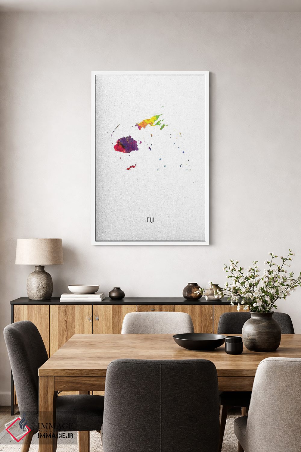 تابلو دکوراتیو نقشه فیجی اثر مایکل تامپست - D1W