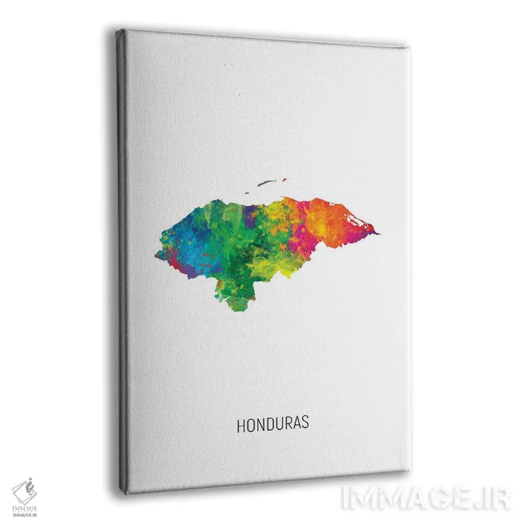 تابلو دکوراتیو نقشه هندوراس اثر مایکل تامپست - نمای پرسپکتیو محصول