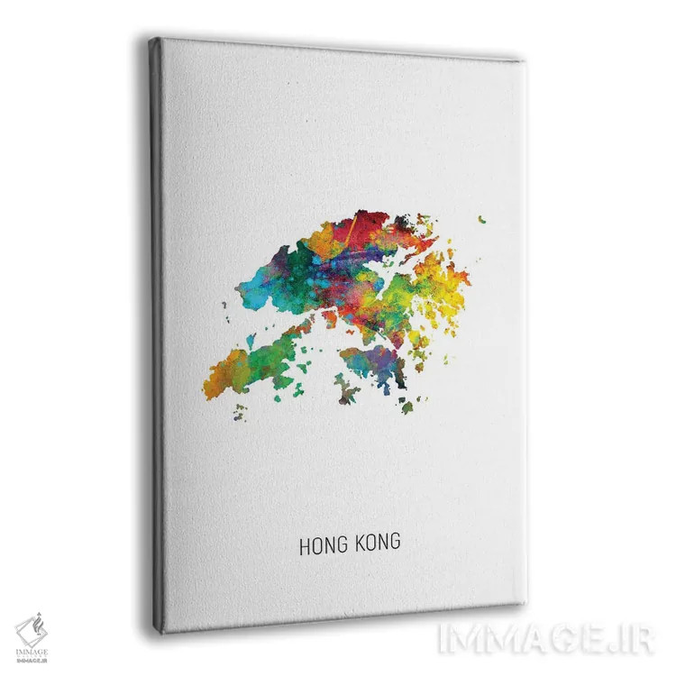 تابلو دکوراتیو نقشه هنگ کنگ اثر مایکل تامپست - نمای پرسپکتیو محصول