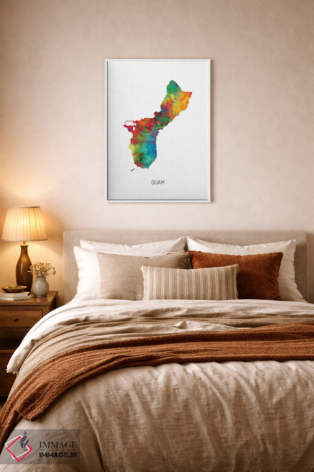 تابلو دکوراتیو نقشه گوآم اثر مایکل تامپست - D4W