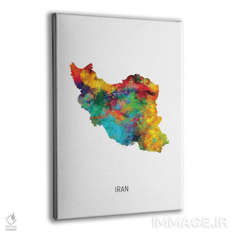 تابلو دکوراتیو نقشه ایران اثر مایکل تامپست - نمای پرسپکتیو محصول