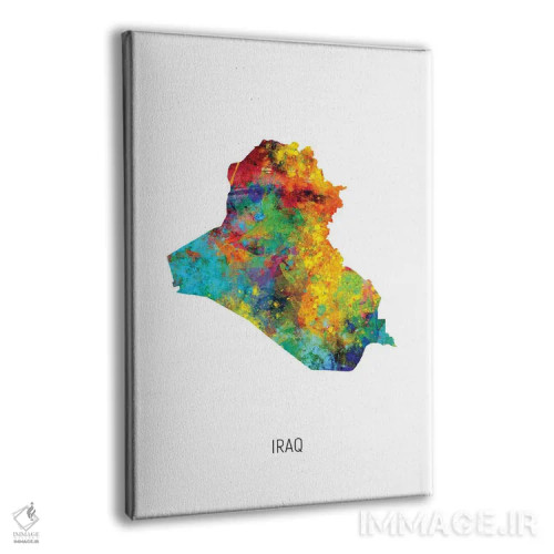 تابلو دکوراتیو نقشه عراق اثر مایکل تامپست - نمای پرسپکتیو محصول