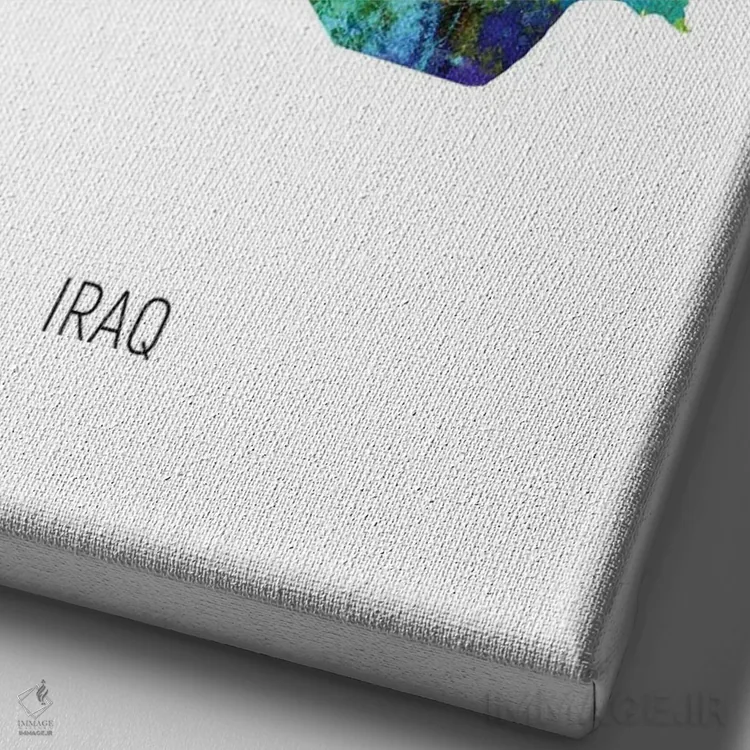 تابلو دکوراتیو نقشه عراق اثر مایکل تامپست - نمای نزدیک بافت بوم