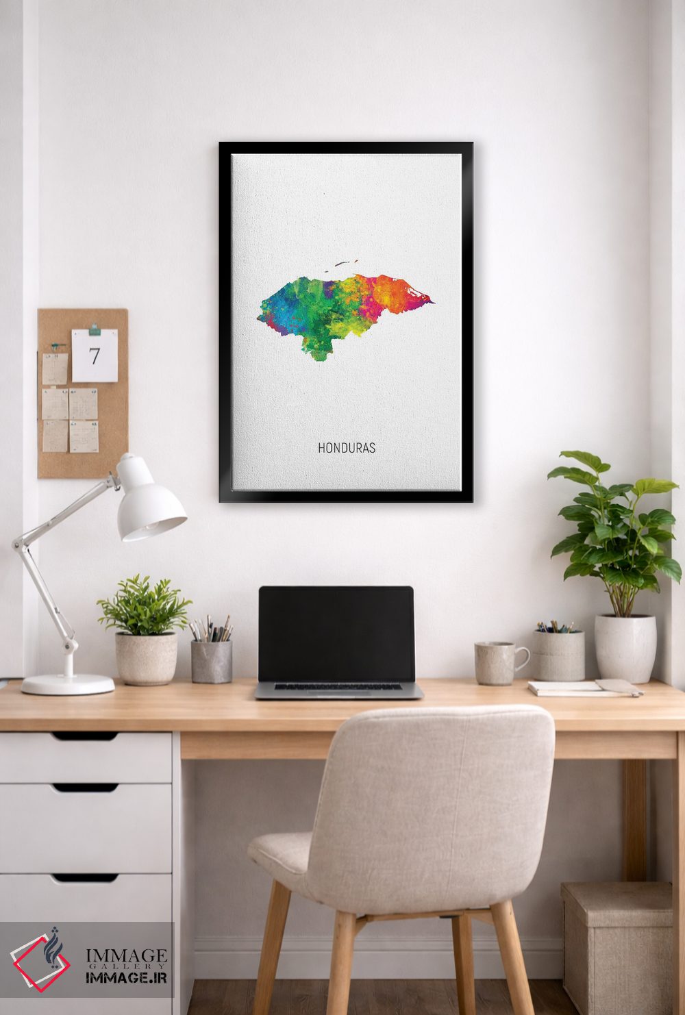 تابلو دکوراتیو نقشه هندوراس اثر مایکل تامپست - D6B