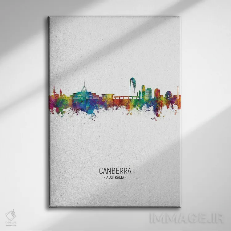 تابلو دکوراتیو نمای عمودی خط افق کانبرا، استرالیا اثر مایکل تامپست - نمای روبهرو روی دیوار