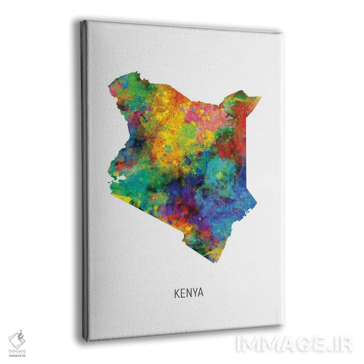 تابلو دکوراتیو نقشه کنیا اثر مایکل تامپست - نمای پرسپکتیو محصول