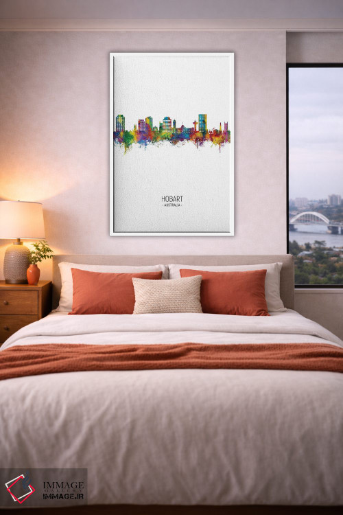 تابلو دکوراتیو نمای عمودی خط افق هوبارت، استرالیا اثر مایکل تامپست - D2W