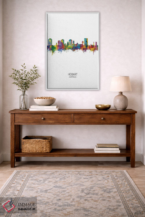 تابلو دکوراتیو نمای عمودی خط افق هوبارت، استرالیا اثر مایکل تامپست - D1W