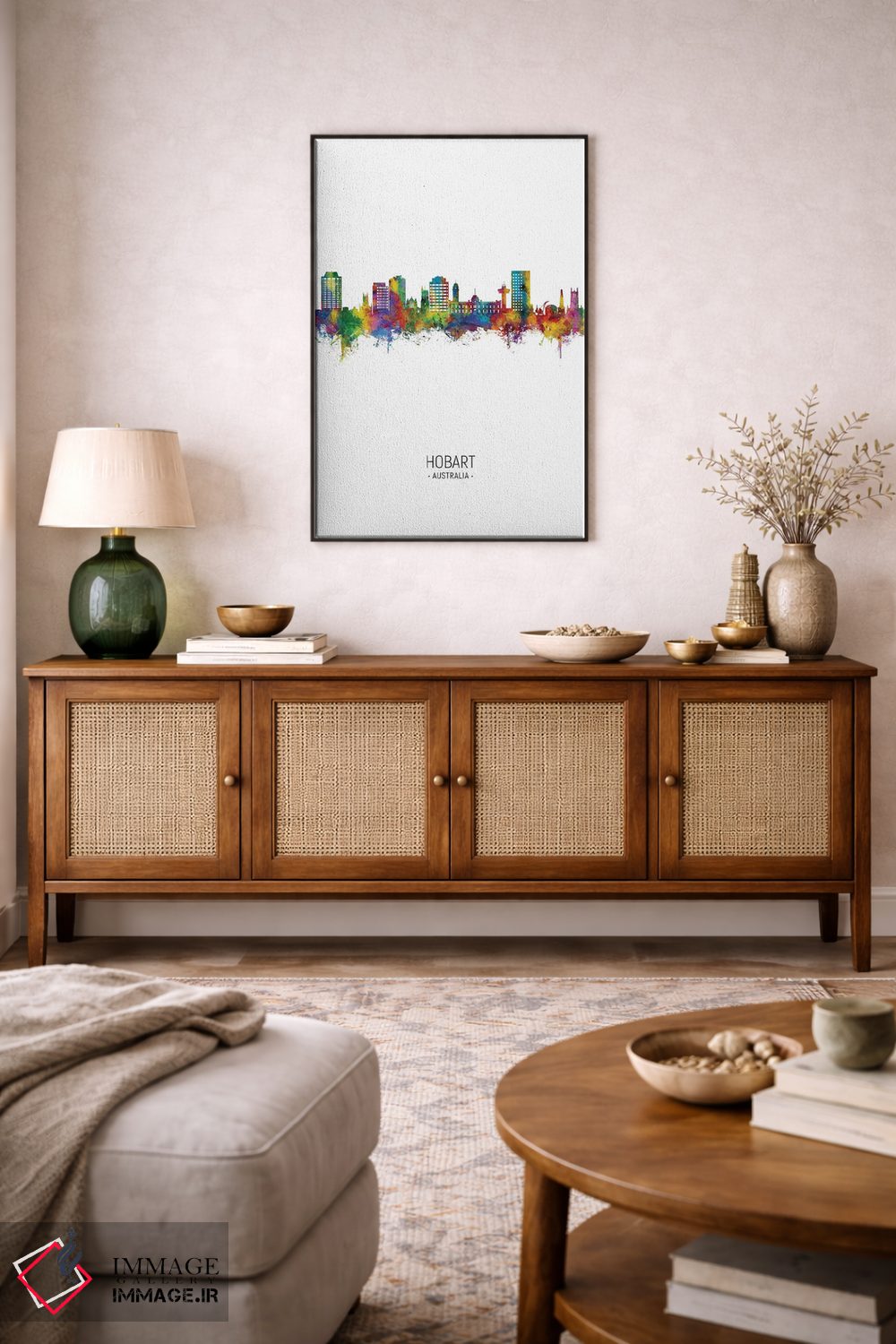 تابلو دکوراتیو نمای عمودی خط افق هوبارت، استرالیا اثر مایکل تامپست - D5B