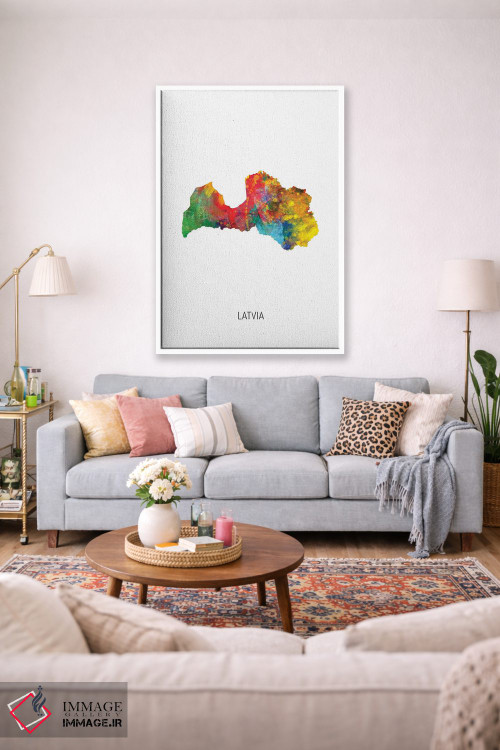 تابلو دکوراتیو نقشه لتونی اثر مایکل تامپست - D1W