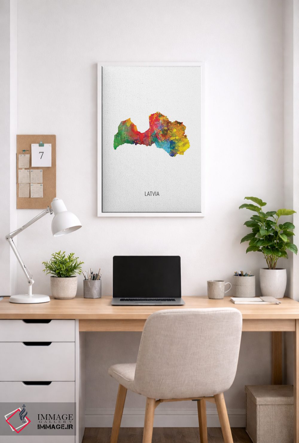 تابلو دکوراتیو نقشه لتونی اثر مایکل تامپست - D3W