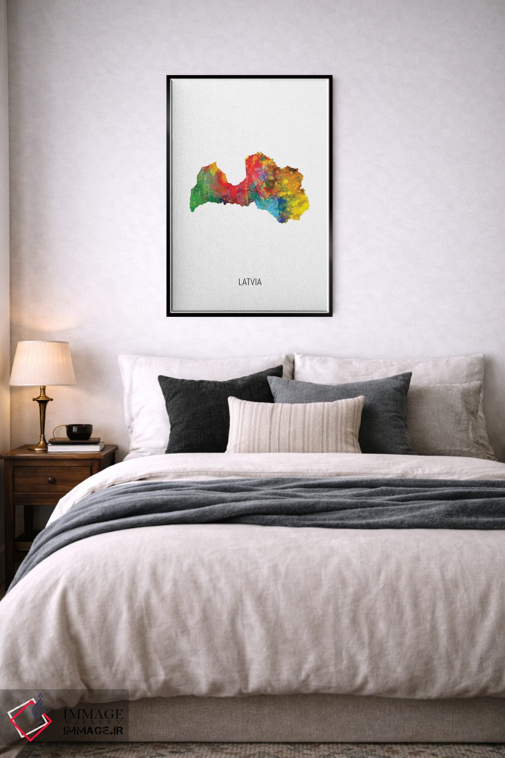 تابلو دکوراتیو نقشه لتونی اثر مایکل تامپست - D6B