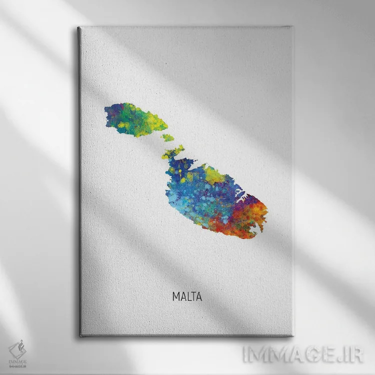 تابلو دکوراتیو نقشه مالت اثر مایکل تامپست - نمای روبهرو روی دیوار