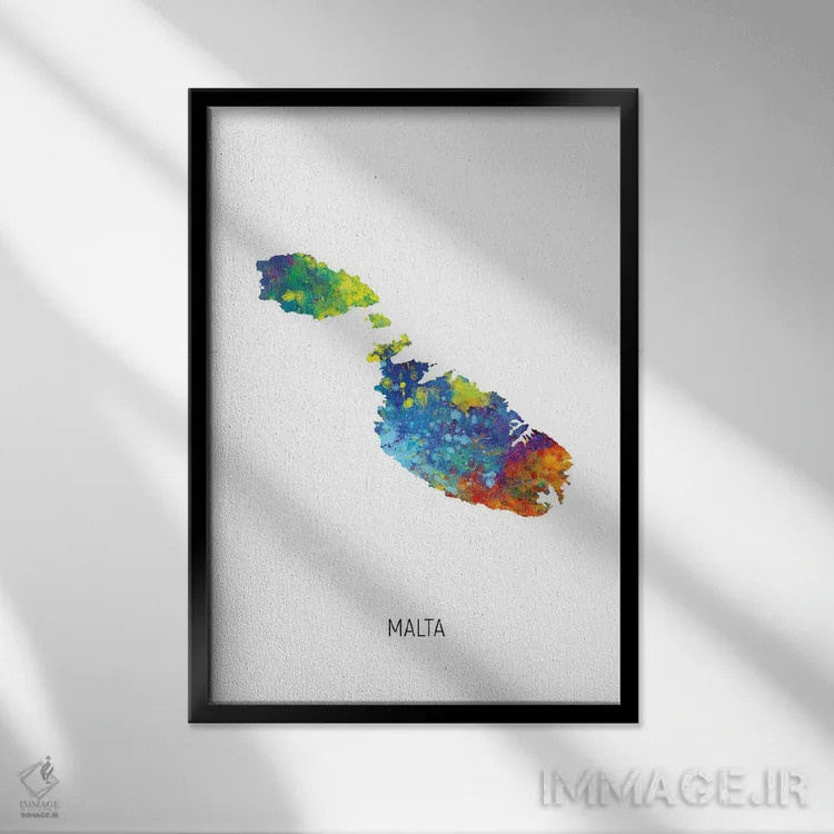 تابلو دکوراتیو نقشه مالت اثر مایکل تامپست - نمای قابدار مشکی