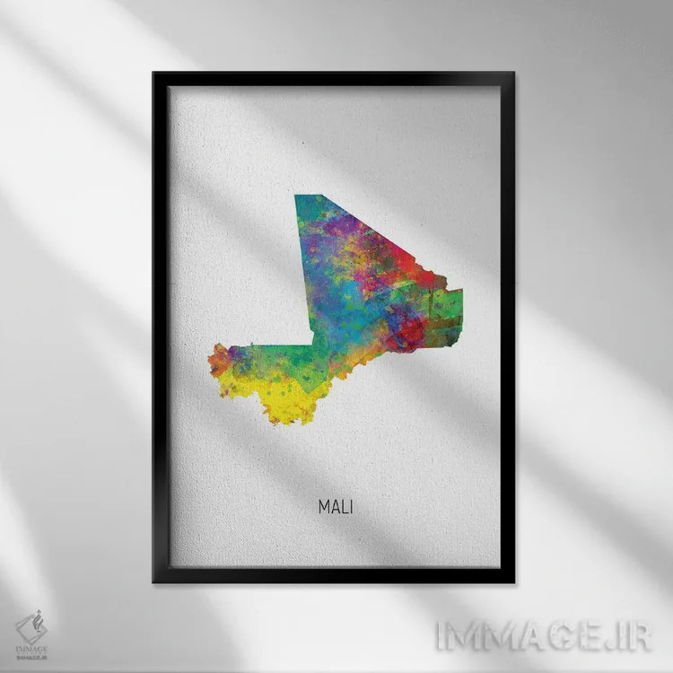 تابلو دکوراتیو نقشه مالی اثر مایکل تامپست - نمای قابدار مشکی