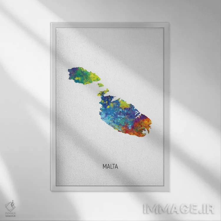 تابلو دکوراتیو نقشه مالت اثر مایکل تامپست - نمای قابدار سفید