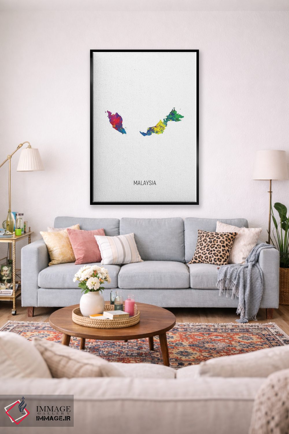 تابلو دکوراتیو نقشه مالزی اثر مایکل تامپست - D2B