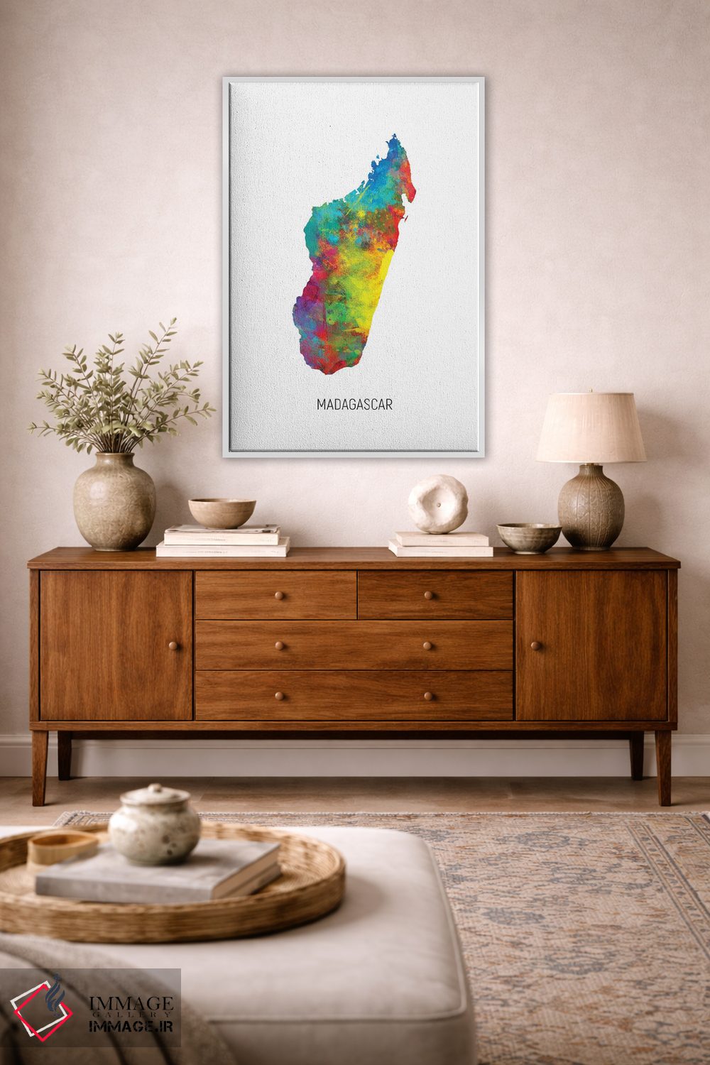 تابلو دکوراتیو نقشه ماداگاسکار اثر مایکل تامپست - D3W