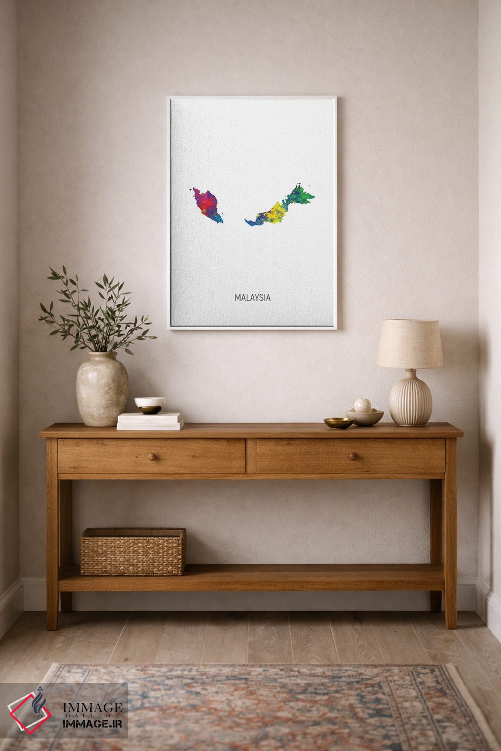 تابلو دکوراتیو نقشه مالزی اثر مایکل تامپست - D1W