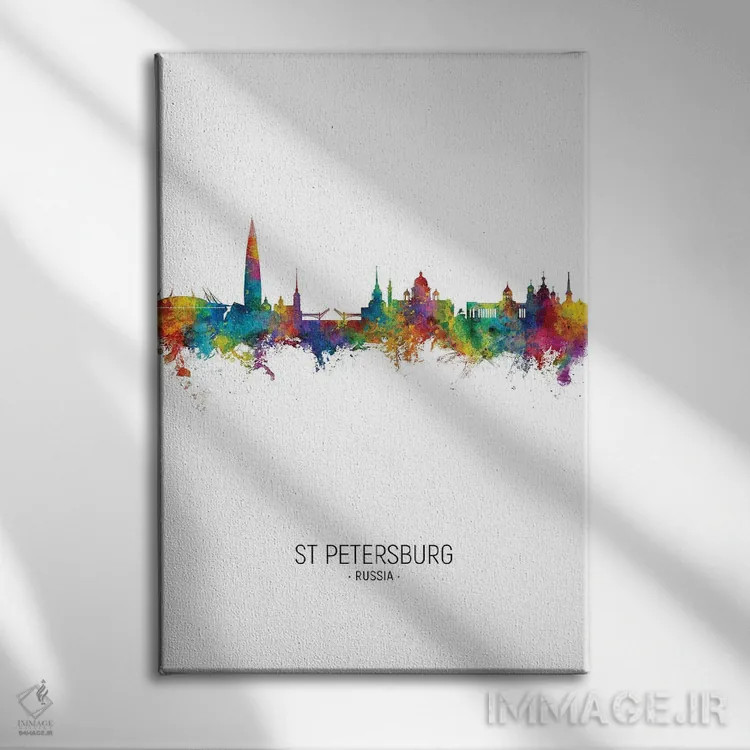 تابلو دکوراتیو افق سن پترزبورگ، روسیه اثر مایکل تامپست - نمای روبهرو روی دیوار