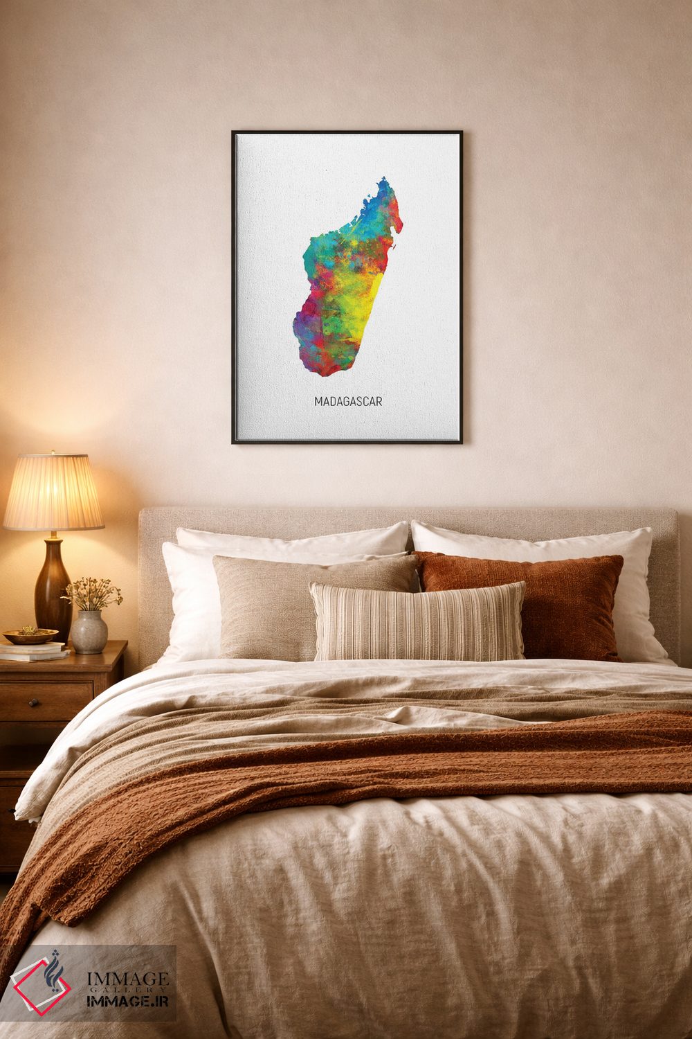 تابلو دکوراتیو نقشه ماداگاسکار اثر مایکل تامپست - D6B