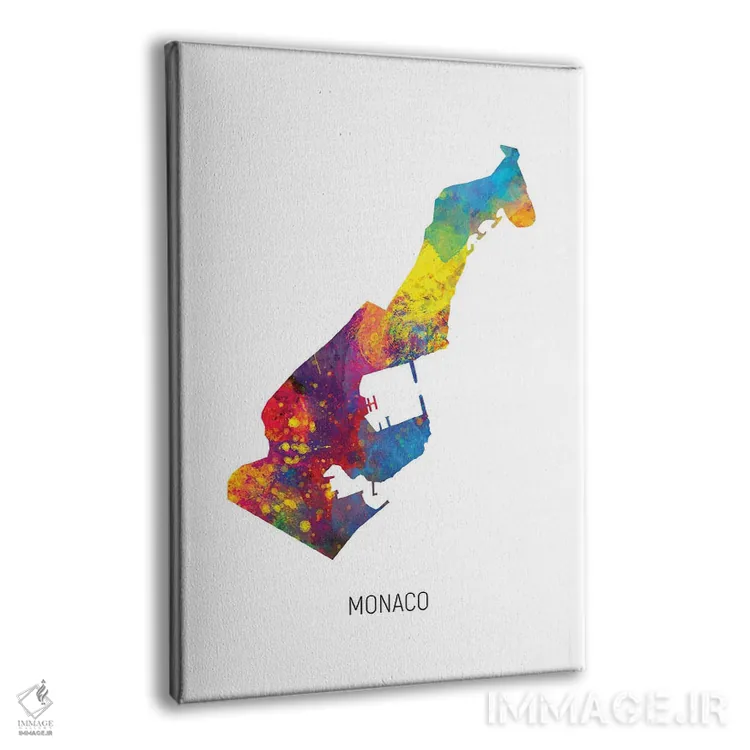 تابلو دکوراتیو نقشه موناکو اثر مایکل تامپست - نمای پرسپکتیو محصول