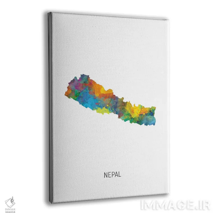 تابلو دکوراتیو نقشه نپال اثر مایکل تامپست - نمای پرسپکتیو محصول