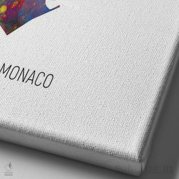 تابلو دکوراتیو نقشه موناکو اثر مایکل تامپست - نمای نزدیک بافت بوم