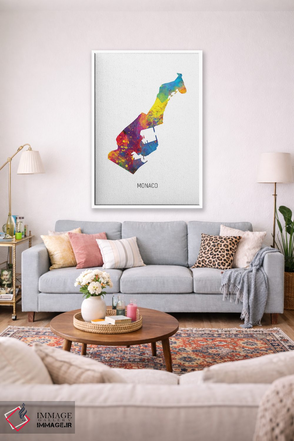 تابلو دکوراتیو نقشه موناکو اثر مایکل تامپست - D1W