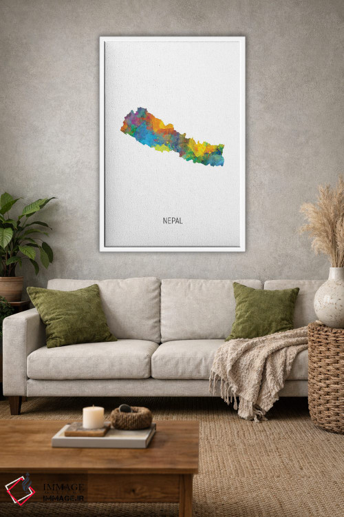 تابلو دکوراتیو نقشه نپال اثر مایکل تامپست - D1W