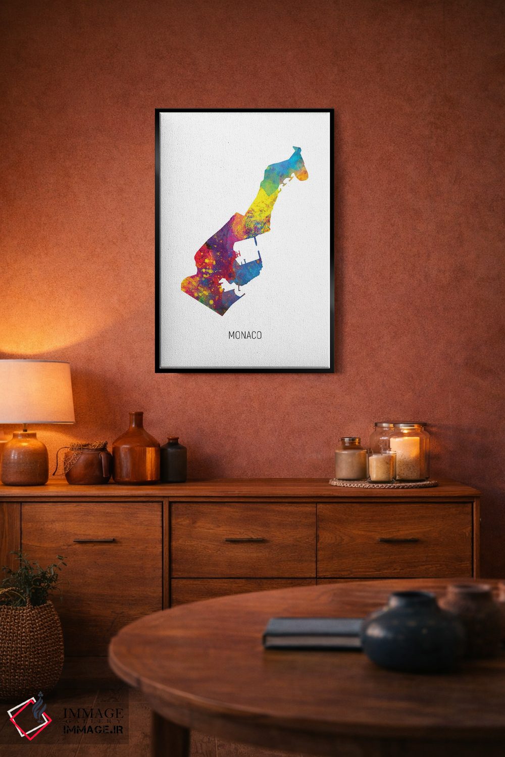 تابلو دکوراتیو نقشه موناکو اثر مایکل تامپست - D6B