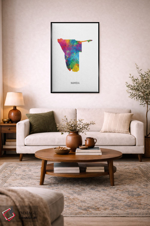 تابلو دکوراتیو نقشه نامیبیا اثر مایکل تامپست - D3B