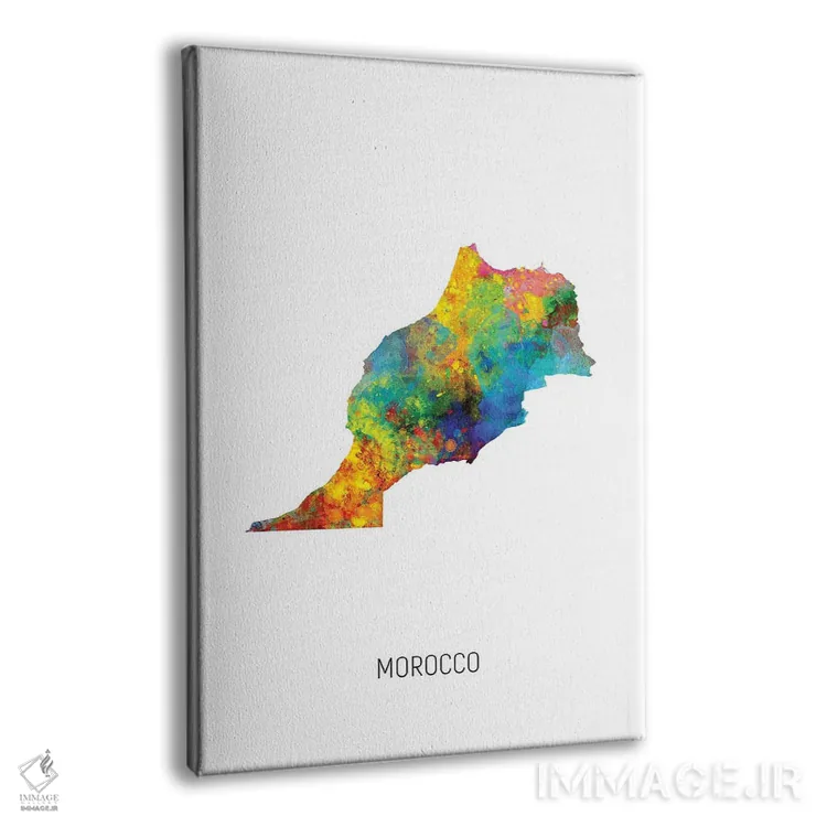 تابلو دکوراتیو نقشه مراکش اثر مایکل تامپست - نمای پرسپکتیو محصول