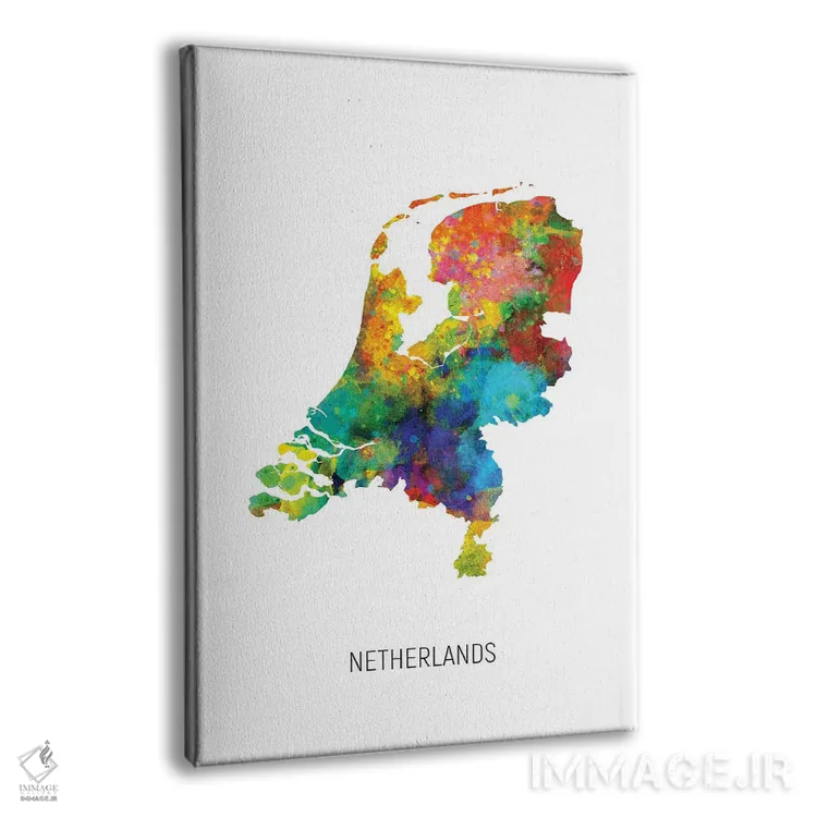 تابلو دکوراتیو نقشه هلند اثر مایکل تامپست - نمای پرسپکتیو محصول