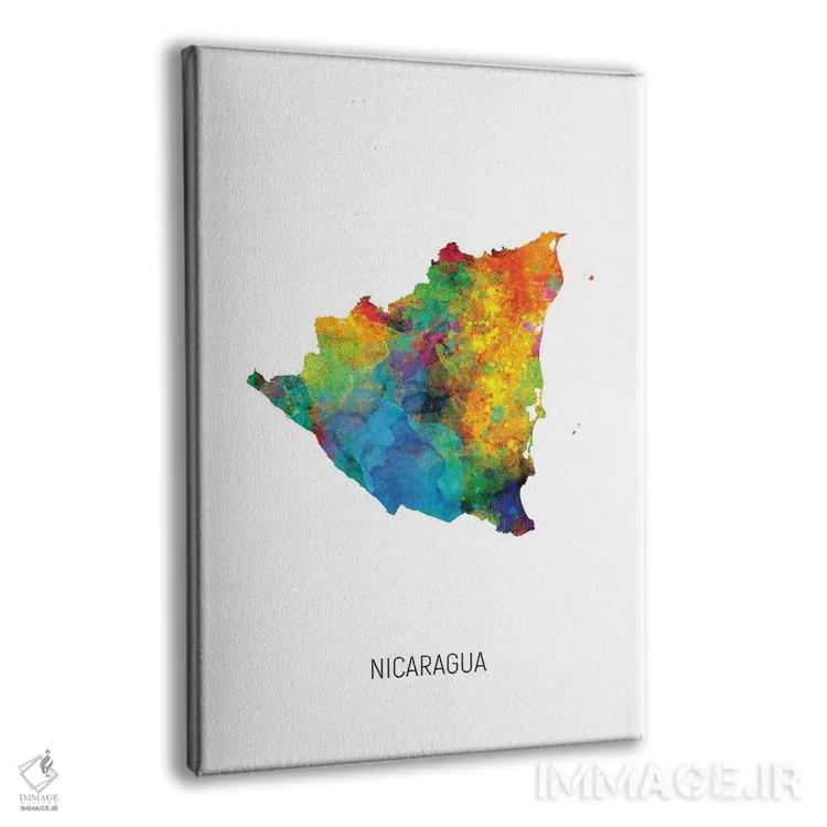 تابلو دکوراتیو نقشه نیکاراگوئه اثر مایکل تامپست - نمای پرسپکتیو محصول