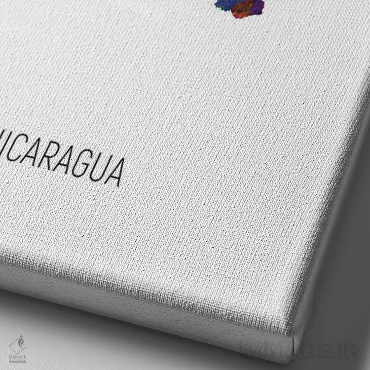 تابلو دکوراتیو نقشه نیکاراگوئه اثر مایکل تامپست - نمای نزدیک بافت بوم