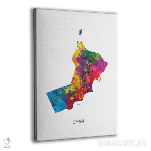 تابلو دکوراتیو نقشه عمان اثر مایکل تامپست - نمای پرسپکتیو محصول