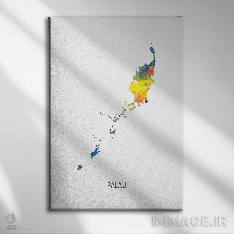 تابلو دکوراتیو نقشه پالائو اثر مایکل تامپست - نمای روبهرو روی دیوار