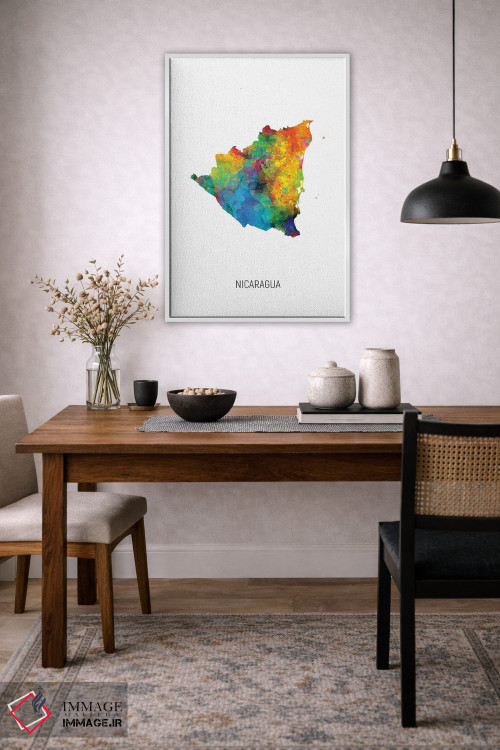تابلو دکوراتیو نقشه نیکاراگوئه اثر مایکل تامپست - D2W