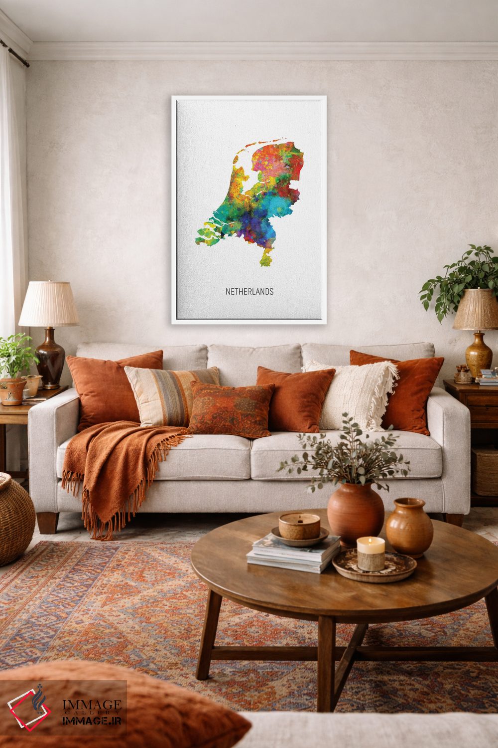 تابلو دکوراتیو نقشه هلند اثر مایکل تامپست - D2W