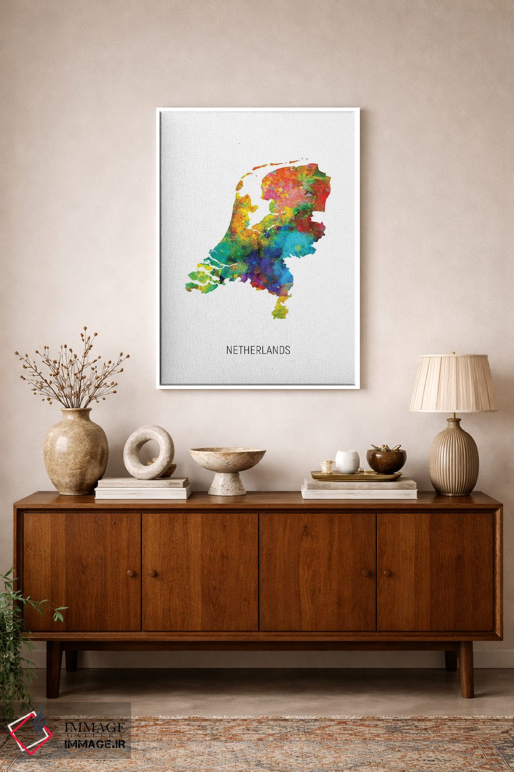 تابلو دکوراتیو نقشه هلند اثر مایکل تامپست - D1W