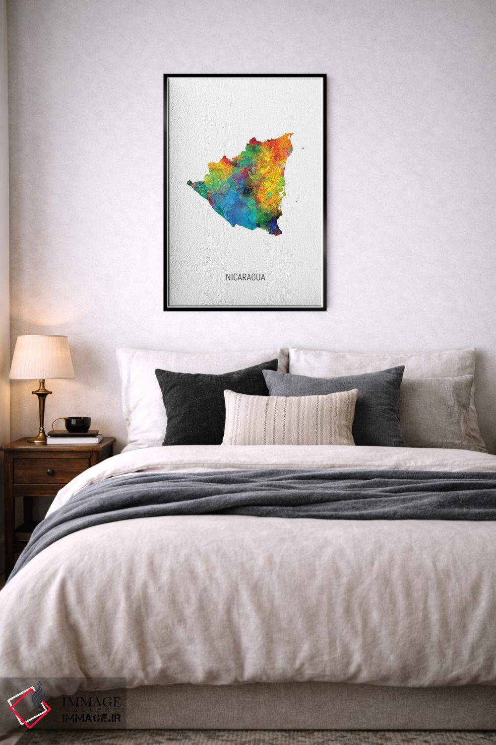 تابلو دکوراتیو نقشه نیکاراگوئه اثر مایکل تامپست - D6B