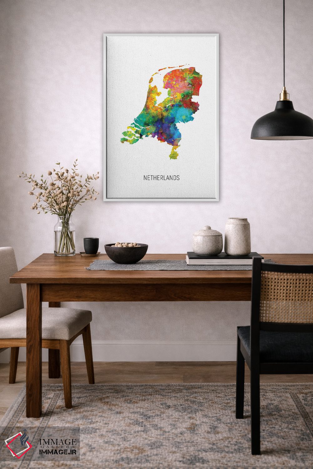 تابلو دکوراتیو نقشه هلند اثر مایکل تامپست - D3W